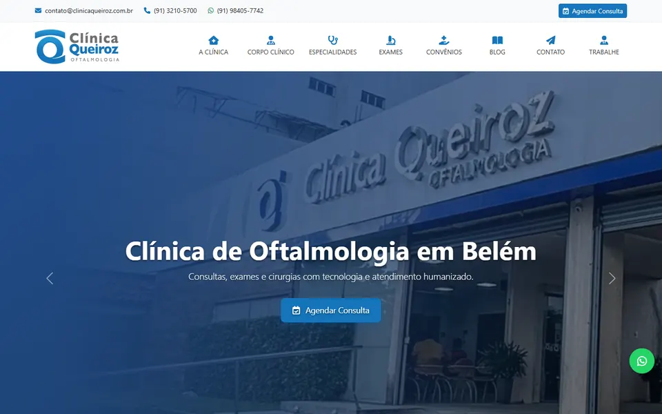 Site de Clínica Queiroz Oftalmologia