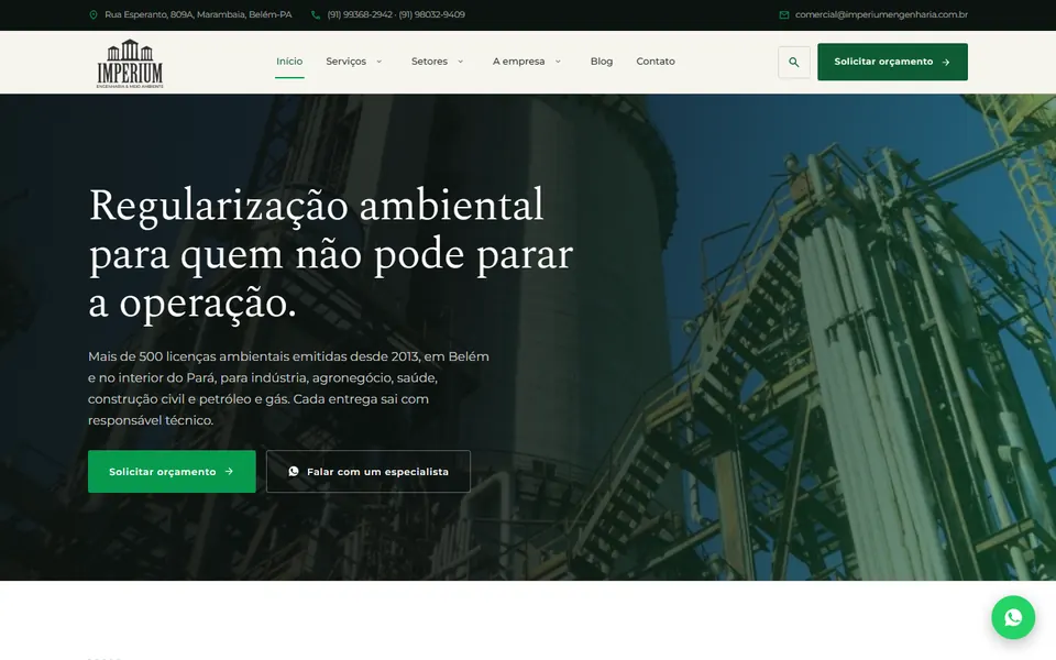 Site de Imperium Engenharia