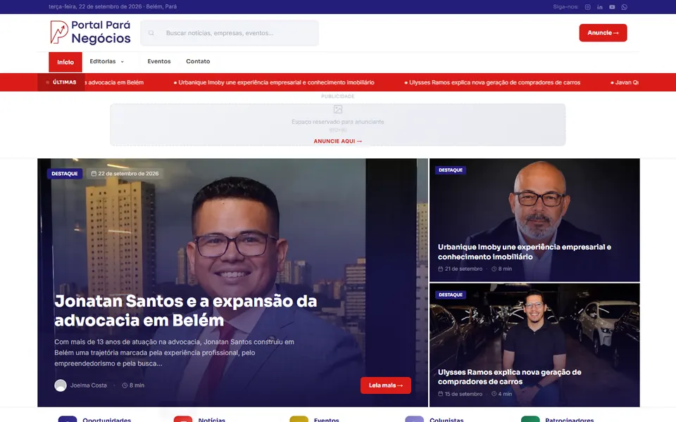 Site de Portal Pará Negócios